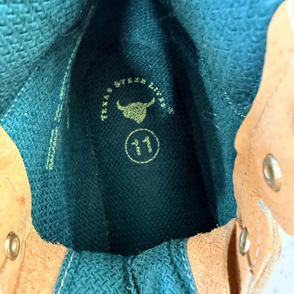 NWT Texas Steer Steel Toe Tan Leather Men's Work Boots Size 11 - Picture 8 of 10